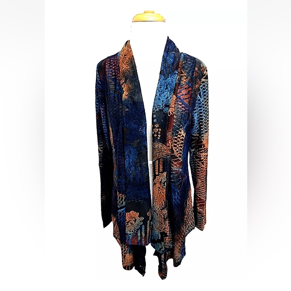 Kamana Open Front Multicolor Waterfall Cardigan, … - image 8